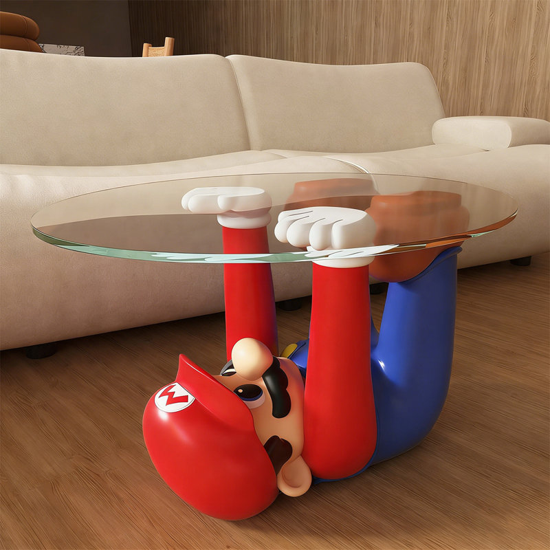Orren Ellis Playful Modern Resin Mario Upside-Down Glass Coffee